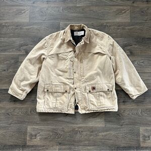 Vintage Tan Carhartt Blanket Lined Chore Jacket